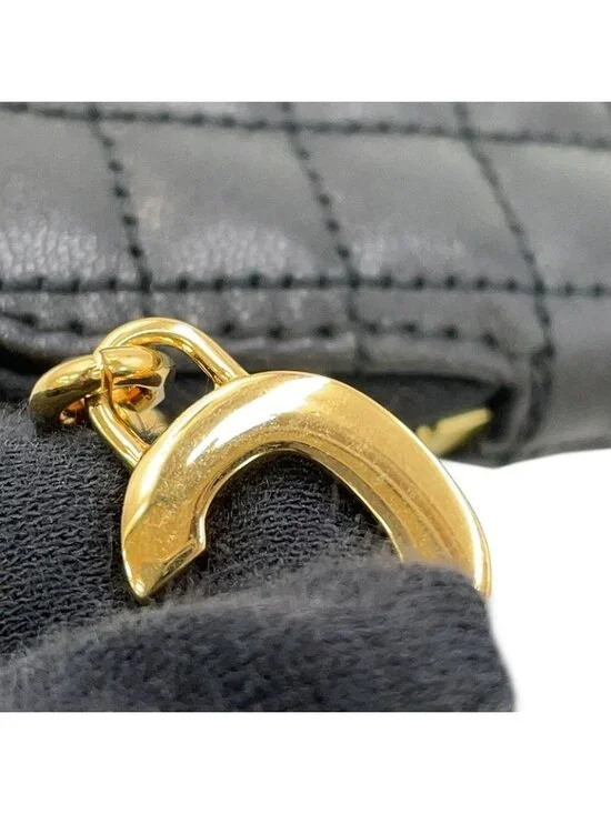 Celine Clutch CC Charm Leather Black - Picture 9 of 10